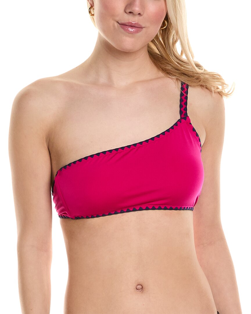 Lucky Brand Asymmetrical Bralette Bikini Top Pink