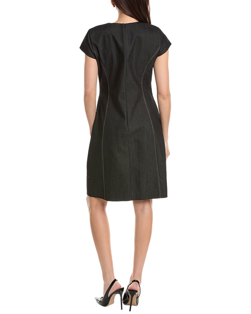 Elie Tahari Denim Fit & Flare Zip Shift Dress