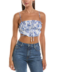 Luxe Always Elasticized Bandeau Top Blue