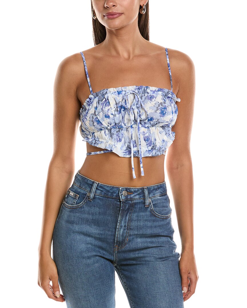 Luxe Always Elasticized Bandeau Top Blue