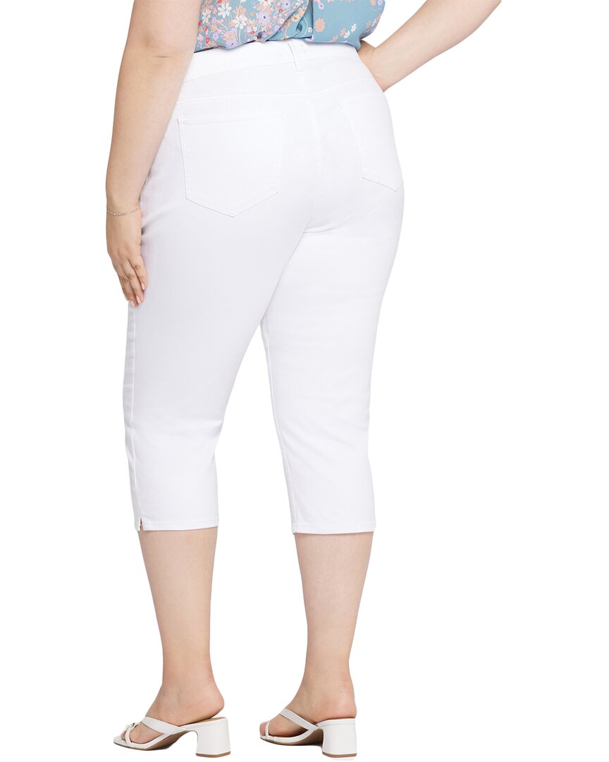 Nydj Plus Waist Match Slim Straight Crop Optic White Jean