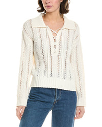27 Miles Malibu Lace-Up Sweater Regular 4 (S) White
