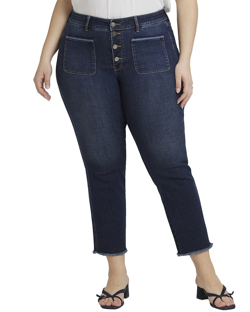 Nydj Plus Marilyn Lotus Gardens Straight Leg Jean Blue