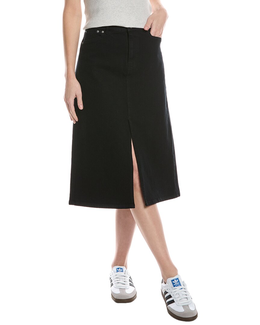 Proenza Schouler White Label Denim Midi Skirt Black