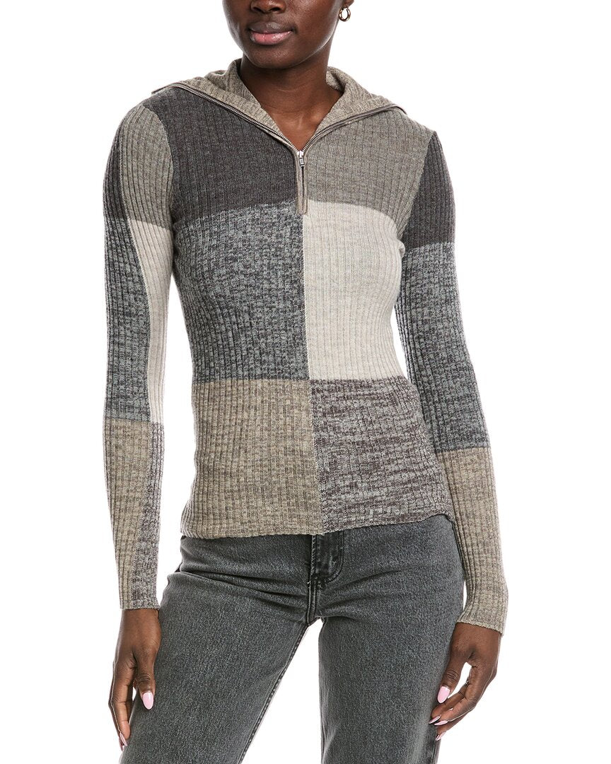 Autumn Cashmere 1/2-Zip Rib Sweater