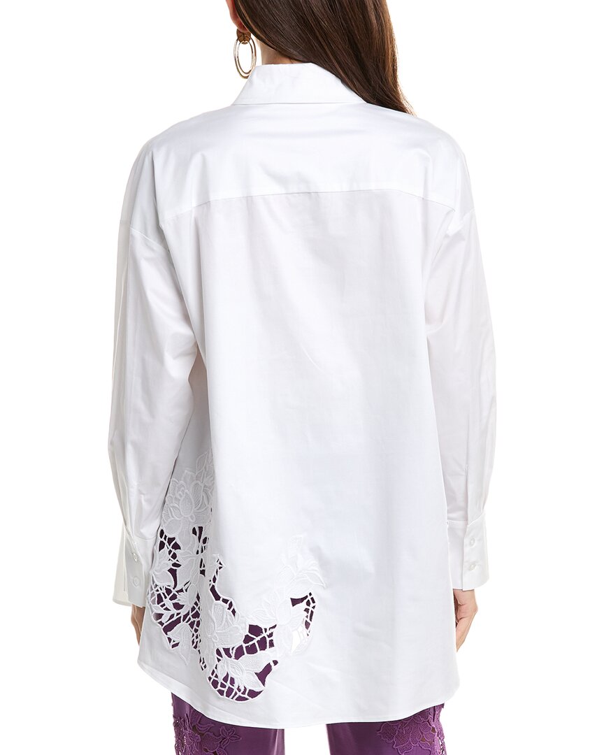 Oscar De La Renta Gardenia Threadwork Shirt
