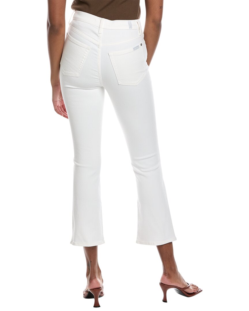 7 For All Mankind White High-Waist Slim Kick Jean
