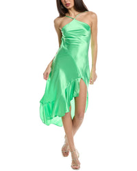 Amanda Uprichard Dasha Silk Maxi Dress Green Regular 0 (XS)