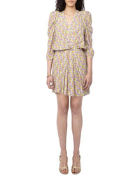 Zadig & Voltaire Ruz Crepe Liberty Wings Mini Dress Multi