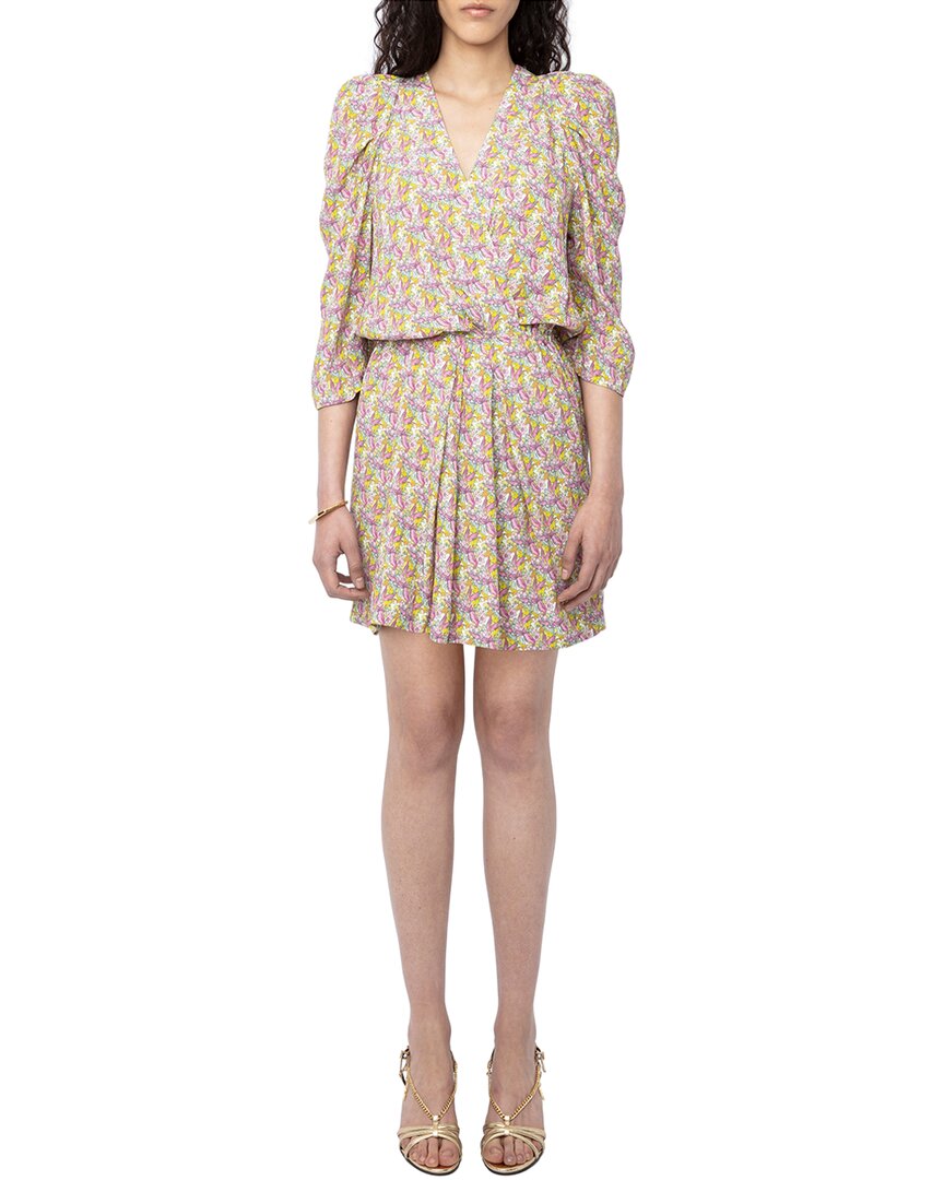 Zadig & Voltaire Ruz Crepe Liberty Wings Mini Dress Multi