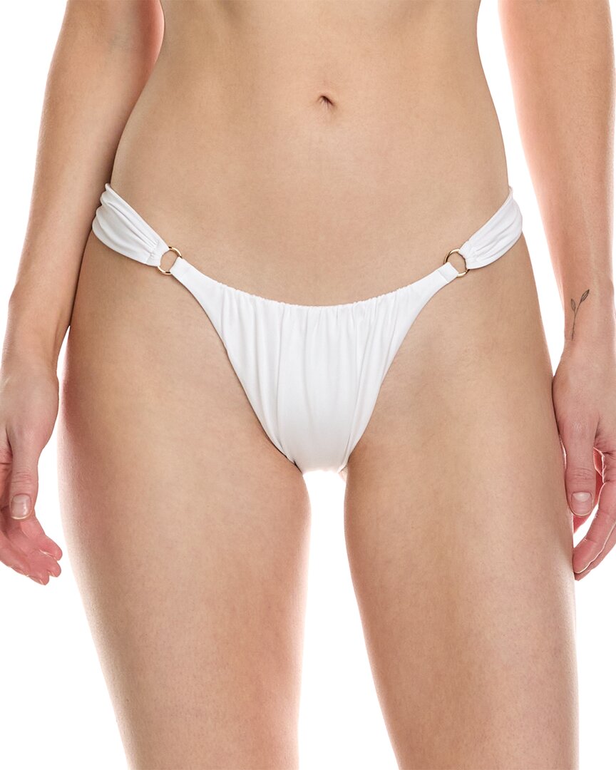 Monica Hansen Beachwear Bond Girl Scrunch Bikini Bottom White Regular 16 (XL)