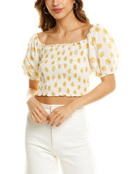 Botanik Studio Smocked Top Yellow