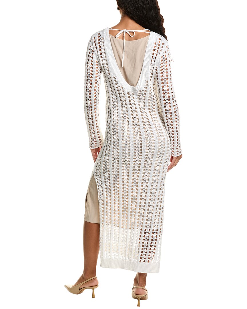 Brunello Cucinelli Crochet Linen & Silk-Blend Midi Dress