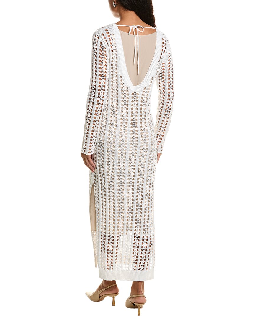 Brunello Cucinelli Crochet Linen & Silk-Blend Midi Dress