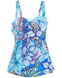 Profile By Gottex Tropic Boom E- Cup Tankini Blue Regular 4 (S)