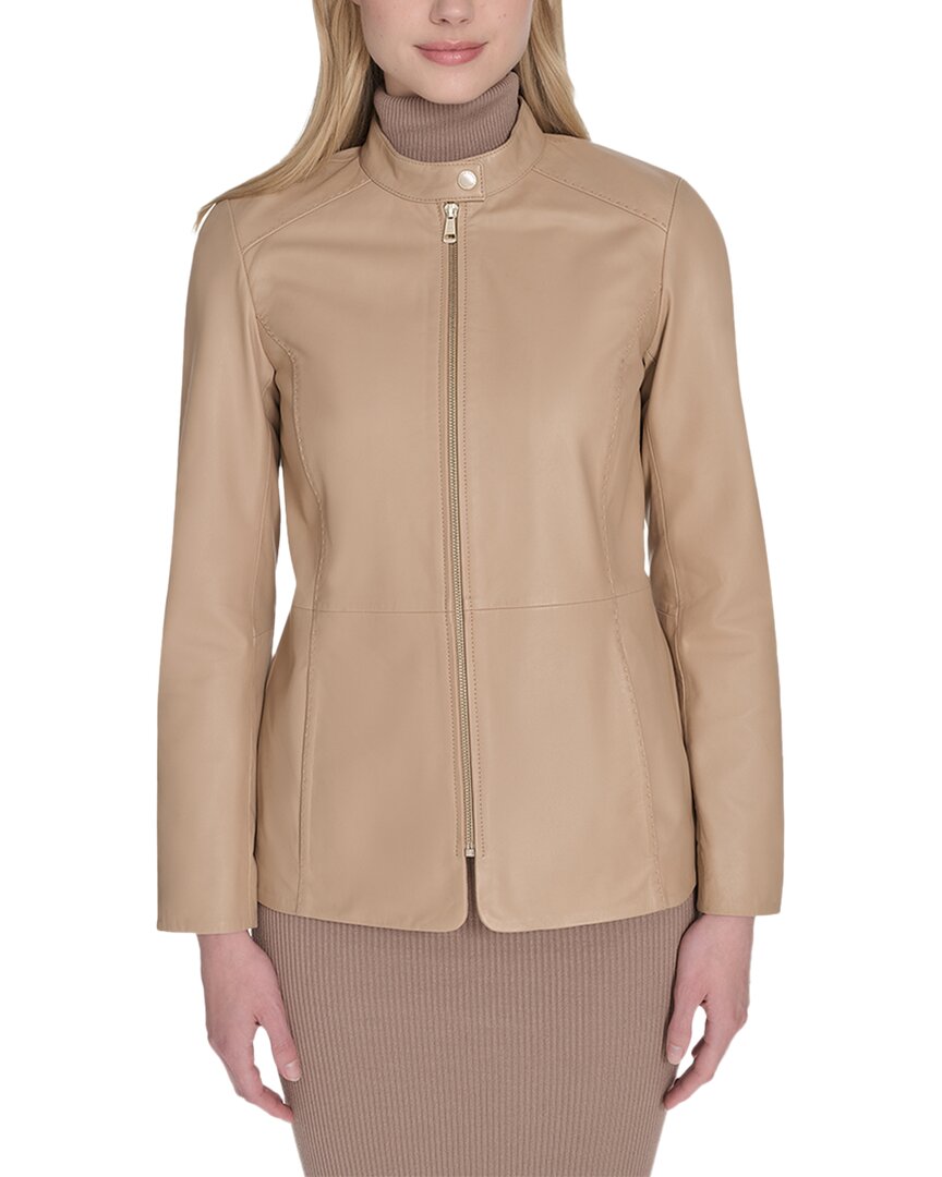 Cole Haan Cole Haan Stand Collar Leather Jacket
