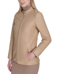 Cole Haan Cole Haan Stand Collar Leather Jacket