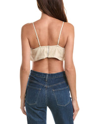 Hevron Tula Linen Crop Top