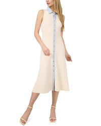 Cece Denim Collar Placket Rib Dress Regular 18 (XXL) White