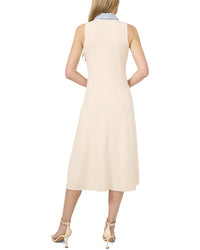 Cece Denim Collar Placket Rib Dress