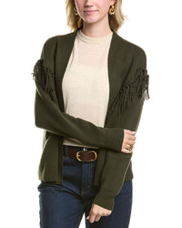 Meir Fringe Wool & Cashmere-Blend Cardigan Green