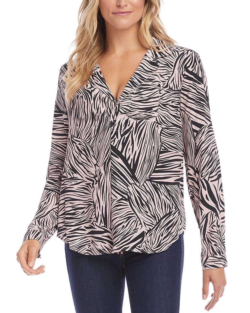 Karen Kane Half Placket Shirt Pink