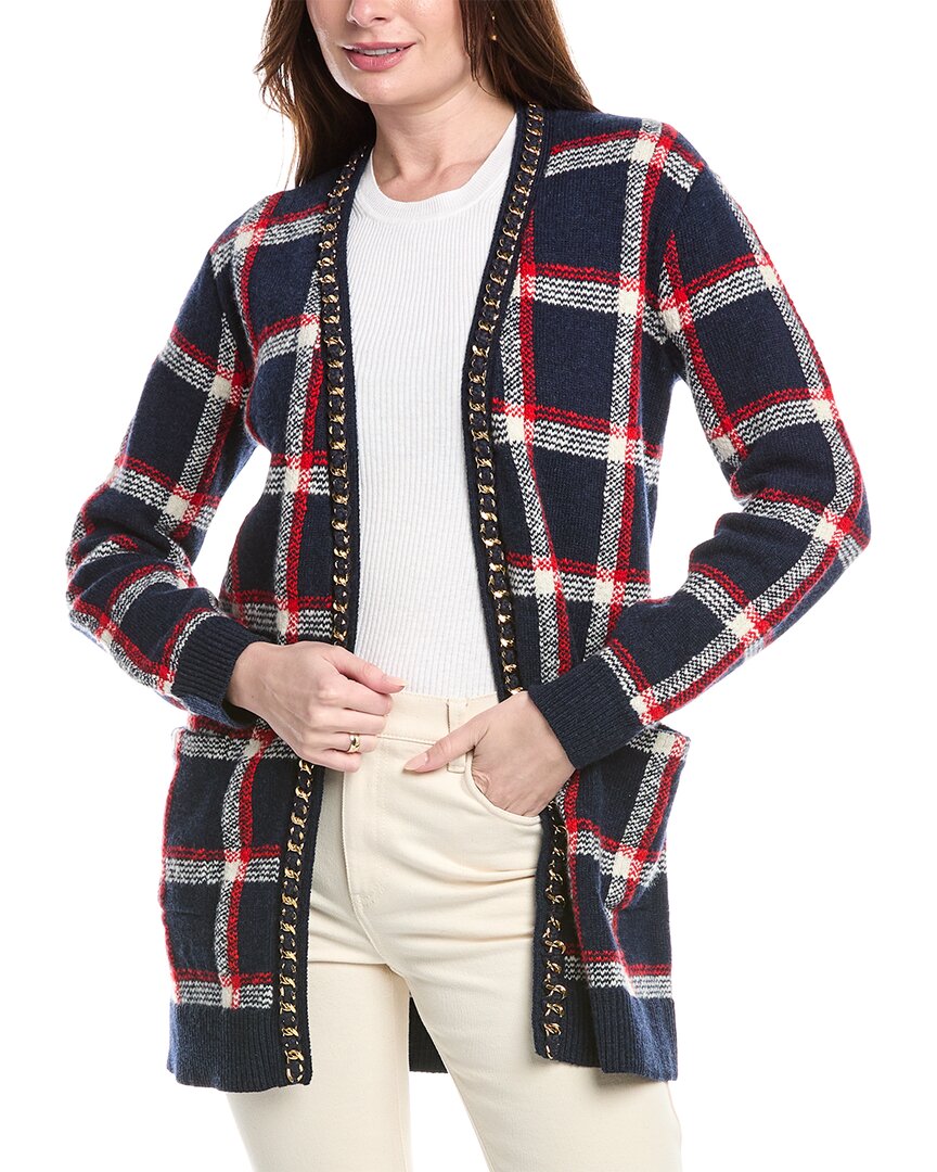 Carolina Herrera V-Neck Wool Cardigan Multi