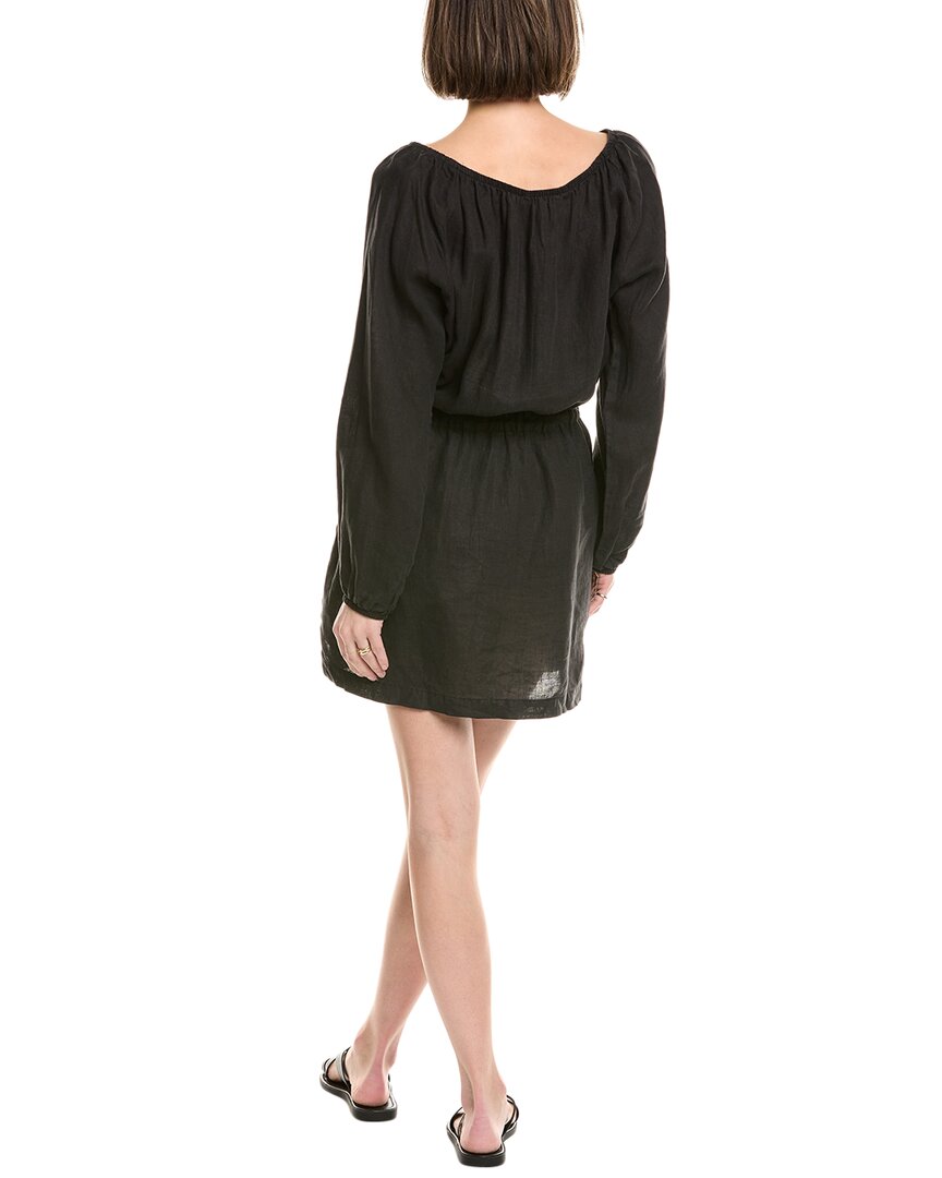 James Perse Gathered Linen Mini Dress, Black / 0