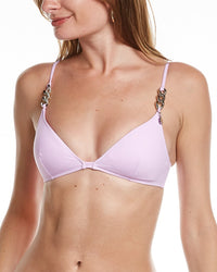 Stella Mccartney Chain Link Triangle Bikini Top Purple