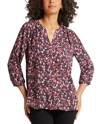 Nydj Pintuck Blouse Multi Regular 00 (XXS)