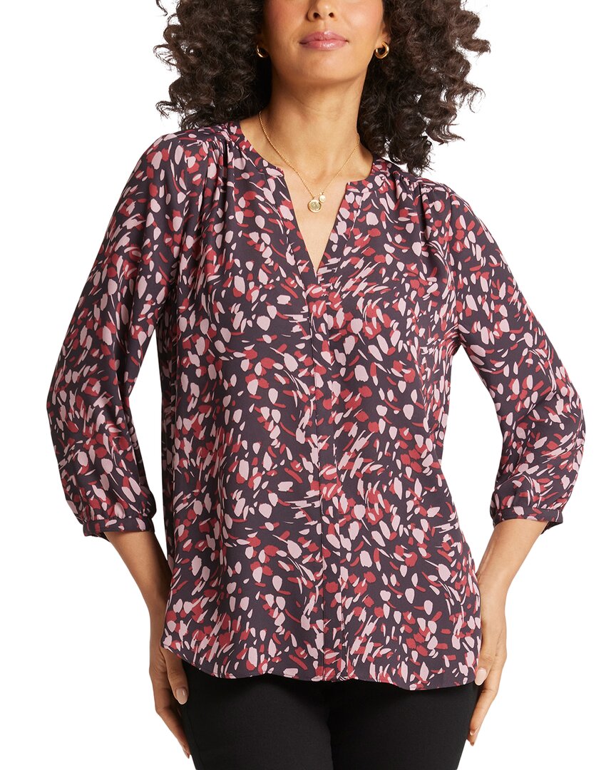 Nydj Pintuck Blouse Multi Regular 00 (XXS)