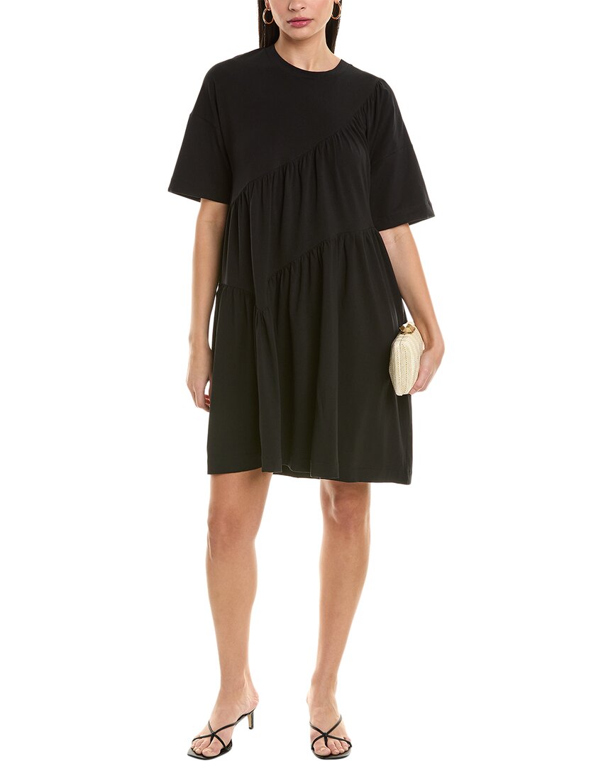 Alpha Studio Shirred T-Shirt Dress Black