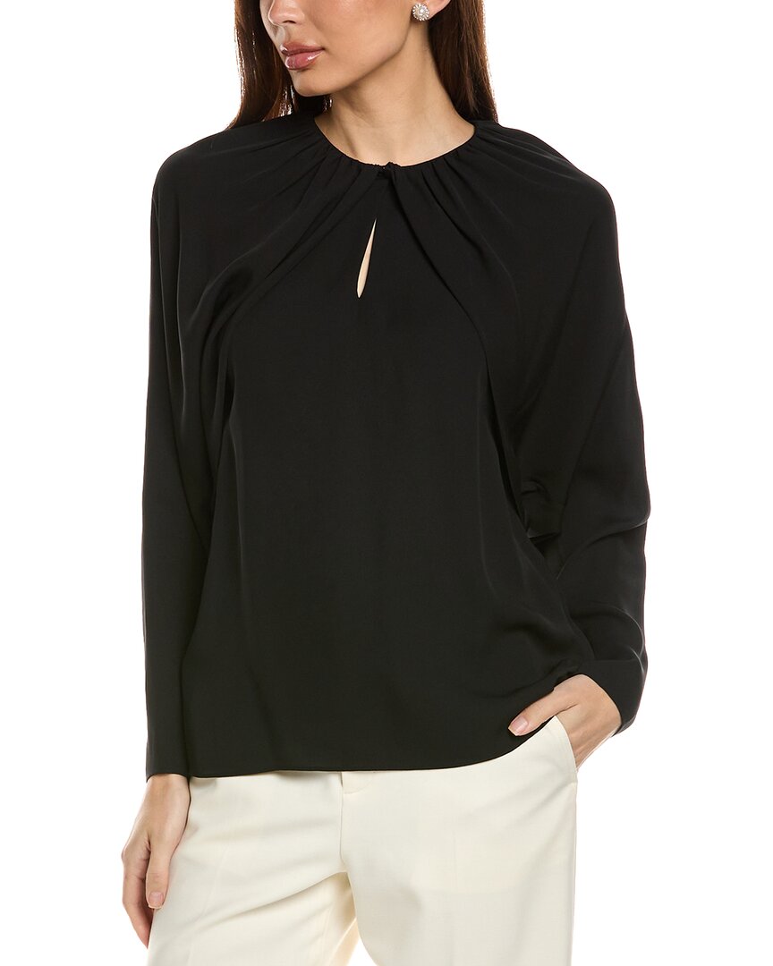 Lafayette 148 New York Silk Bolero Sleeve Blouse Black