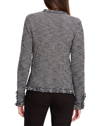 Nic+Zoe Petite Fringe Mix Knit Jacket