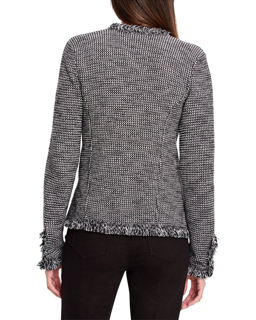 Nic+Zoe Petite Fringe Mix Knit Jacket