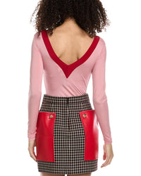 Burberry Two-Tone Jersey Bodysuit
