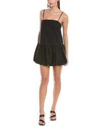 Onia Air Bubble Linen-Blend Mini Dress Black