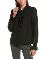 Bcbgmaxazria Bow Blouse Black Regular 00 (XXS)
