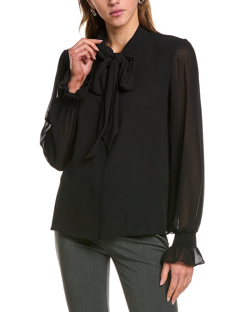 Bcbgmaxazria Bow Blouse Black Regular 00 (XXS)