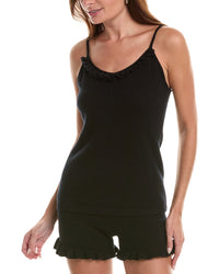Sofiacashmere 2Pc Cashmere Cami & Short Set Black