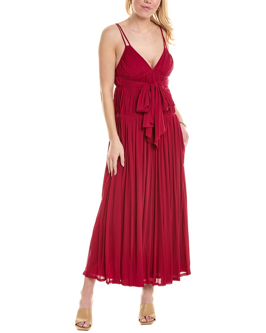 Rebecca Taylor Ruched Maxi Dress Red