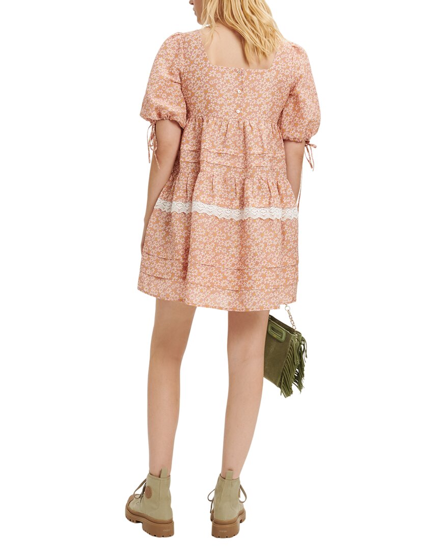 Maje Linen-Blend Dress, Pink / 38