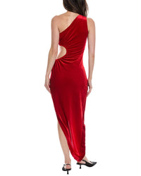 Norma Kamali Velvet One-Shoulder Maxi Dress