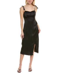 Reveriee Satin Midi Dress Black Regular 8 (M)