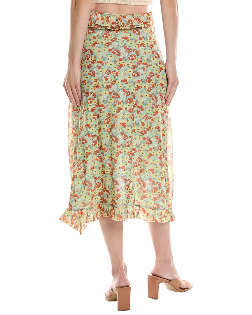 Ganni Mesh Ruffle Midi Skirt