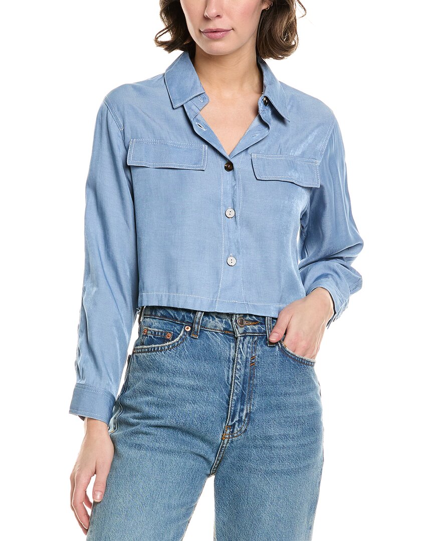 To My Lovers Cropped Shirt Blue