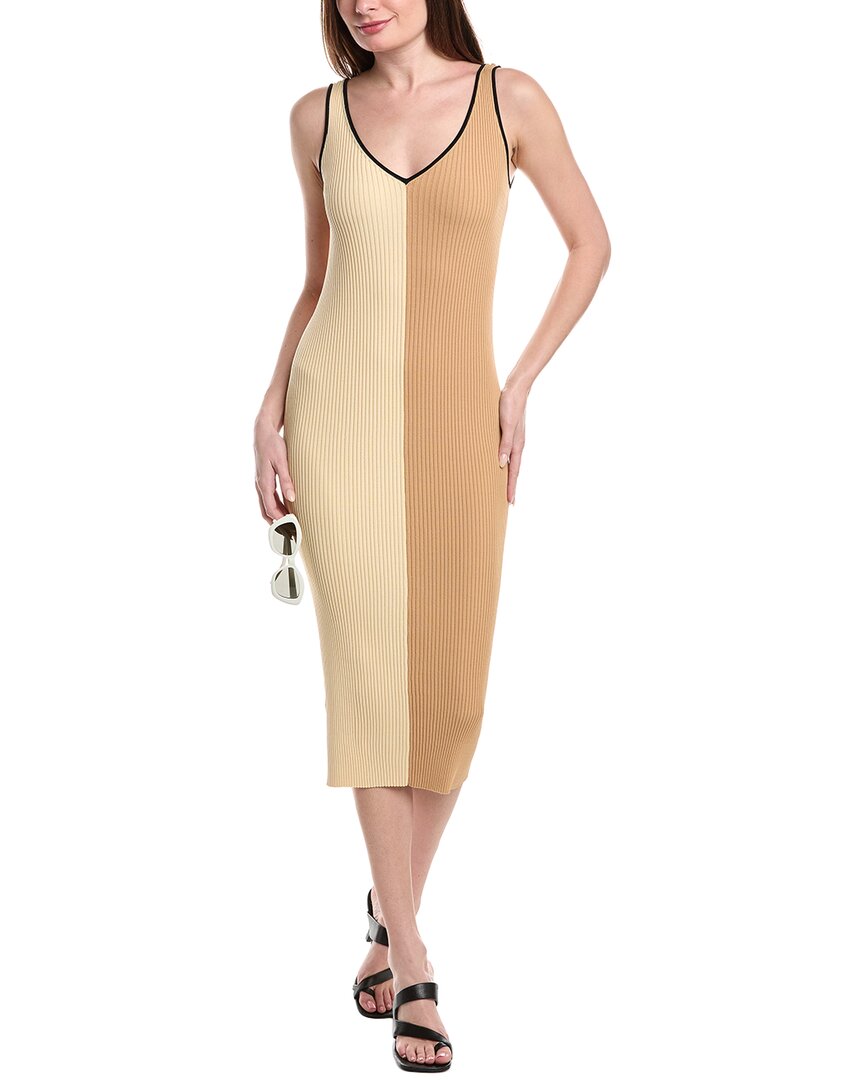 Staud Dana Midi Dress Regular 4 (S) Beige