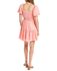 Dnt Smocked Linen-Blend Mini Dress