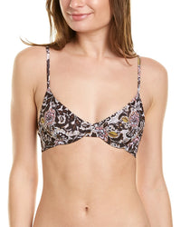 Beach Riot Camila Bikini Top Black Floral