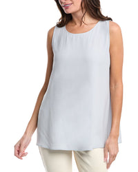 Eileen Fisher Sleeveless Silk Tunic Tank Purple